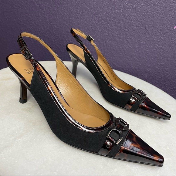 Stuart Weitzman Shoes - Stuart Weitzman Tortoise Shell Slingback Pointed Toe Pumps